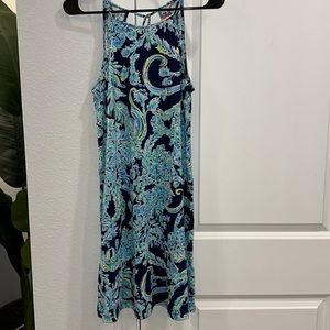 NWOT Lilly Pulitzer Margot Dress. Size XS. Navy, blue and green. Never worn.